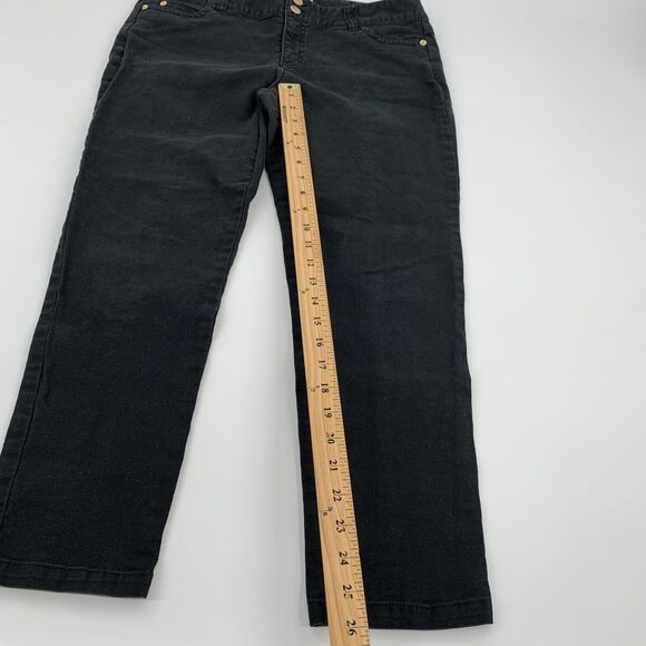 Michael Kors Cropped Back Pleated Pants Size 10 Womens Black Wash Large Casual L - Picture 8 of 8